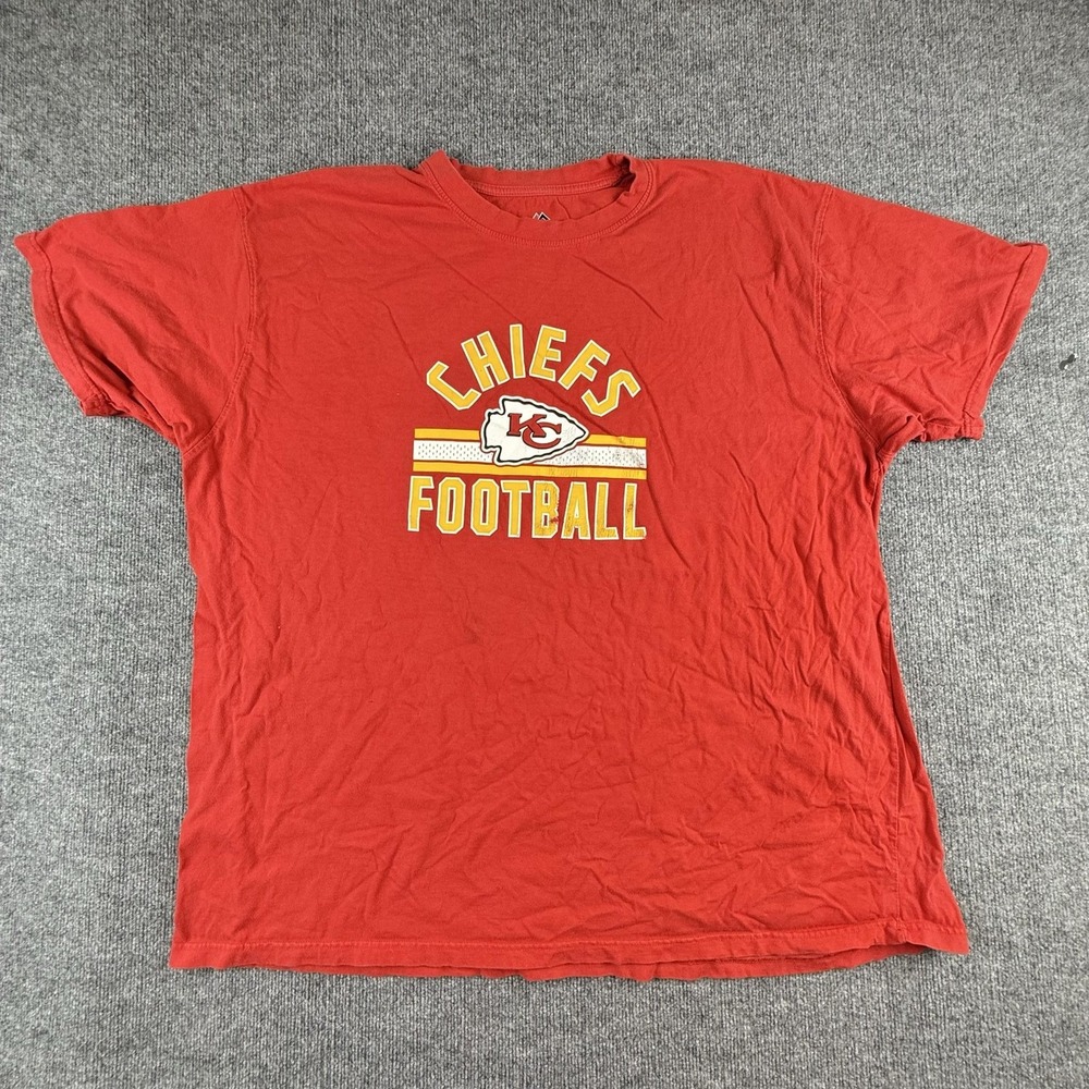 Kansas City Chiefs Shirt Mens 5XL Red NFL Football Graphic Tee Majestic Cotton